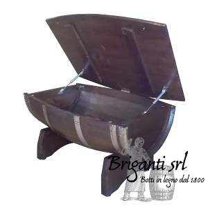 Tavolo apribile da fumo per salotto da botte di legno