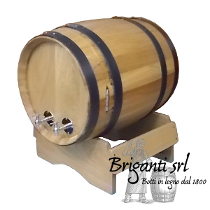 Botte in legno per 2 sacche di vino in bag in box