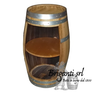 Espositore piccolo da botte di legno